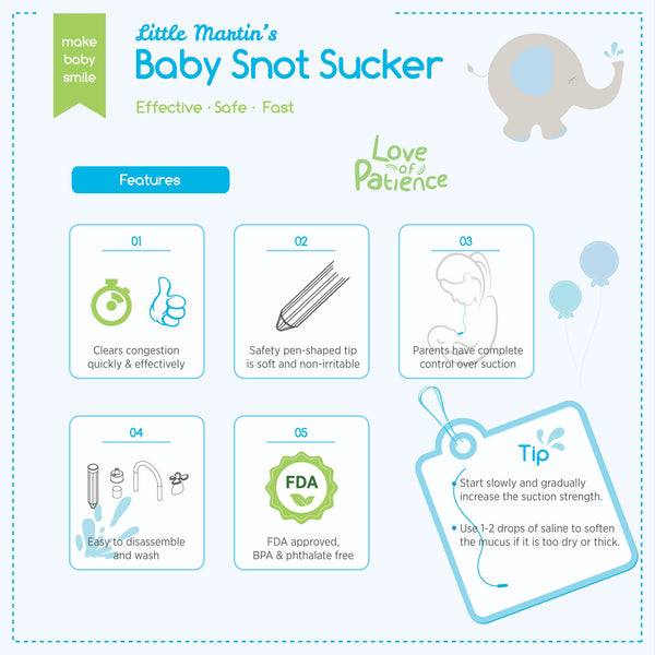 Little Martin's Reusable Snot Sucker for Newborn