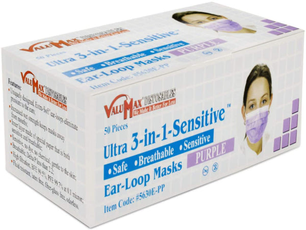 ValuMax Ultra-3-in-1 Sensitive Face Mask 50 Pcs
