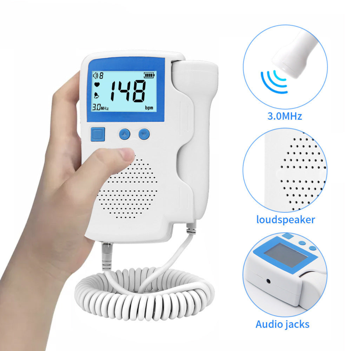 At-home Fetal Heart Listener Fetal Heartbeat Doppler - Portable